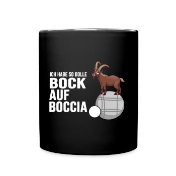 boccia patanque boulespieler "bock auf boccia" - Tasse einfarbig - Schwarz - Vorne