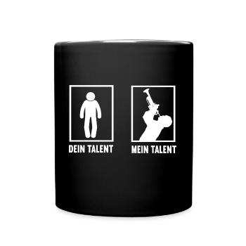 Dein Talent Mein Talent Trompete Trompetenspieler - Tasse einfarbig - Schwarz - Vorne