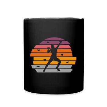 Klettern Boulder Bouldern Bergsteiger - Tasse einfarbig - Schwarz - Vorne