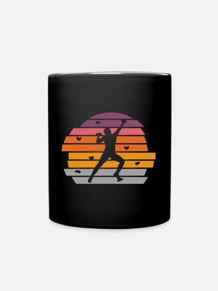 Climbing Boulder Bouldering Mountaineers - Full Colour Mug - black