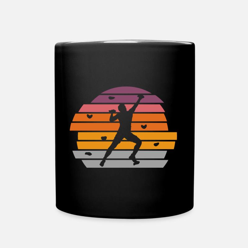 Climbing Boulder Bouldering Mountaineers - Full Colour Mug - black