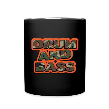 Drum and Bass Camo - Tasse einfarbig - Schwarz - Vorne