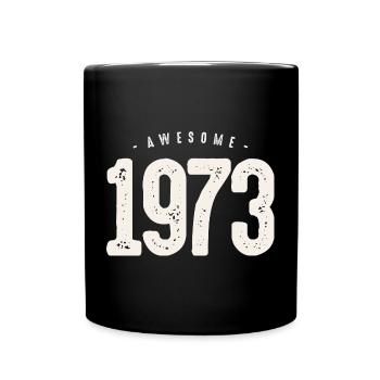 Typographie vieillie vieillie de 1973 - Mug uni - noir - Devant