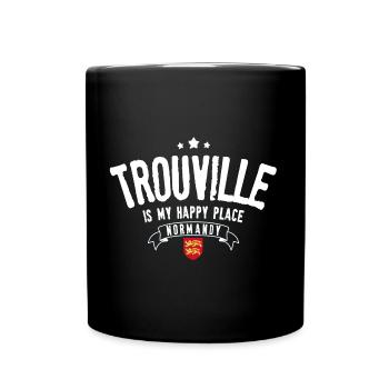 Trouville ist mein glücklicher Ort - Tasse einfarbig - Schwarz - Vorne