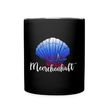 meer meerweh moin moin meerjungfrau küstenkind - Tasse einfarbig - Schwarz - Vorne