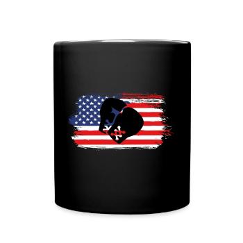 Boxen USA Boxing Boxer - Tasse einfarbig - Schwarz - Vorne
