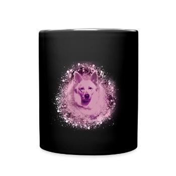 weisser schäferhund ,schäferhund ,weiß,hund ,rosa - Tasse einfarbig - Schwarz - Vorne