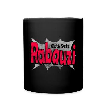 Rabauzi Kind Spruch kleine Mäuse Frechdachs - Tasse einfarbig - Schwarz - Vorne