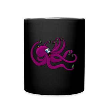 Achtarmig einen reinorgeln - Tasse einfarbig - Schwarz - Vorne