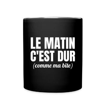 pas du matin, grincheux le matin, rater le réveil - Mug uni - noir - Devant