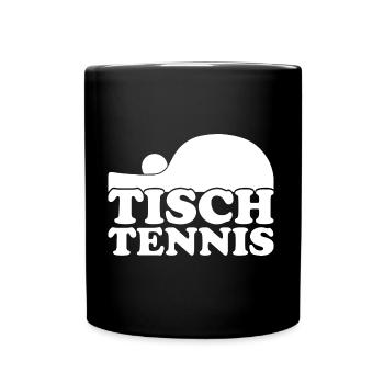 Aufschlag Tischtennisball Tischtennisspieler - Tasse einfarbig - Schwarz - Vorne