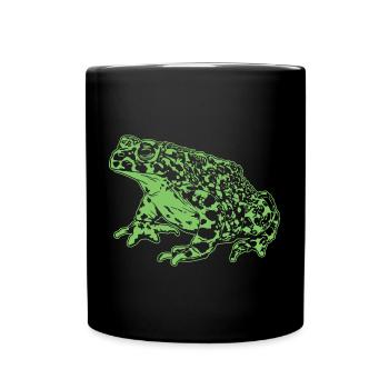 Krötenfrosch Grafik Aquatische Amphibienfrosch Liebhaber - Tasse einfarbig - Schwarz - Vorne