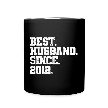 Bester Ehemann seit 2012, Geschenk zum 11-jährigen Jubiläum - Tasse einfarbig - Schwarz - Vorne