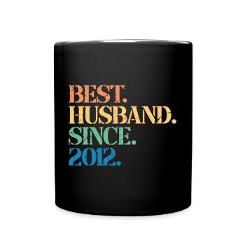 Bester Ehemann seit 2012, Geschenk zum 11-jährigen Jubiläum - Tasse einfarbig - Schwarz - Vorne