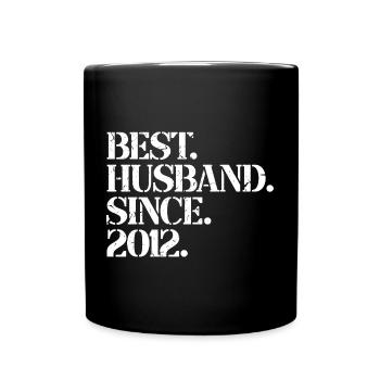 Bester Ehemann seit 2012, Geschenk zum 11-jährigen Jubiläum - Tasse einfarbig - Schwarz - Vorne