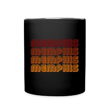Memphis Gradient Text Repeat - Full Colour Mug - black - Front