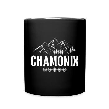 Chamonix, station de ski, skier - Mug uni - noir - Devant