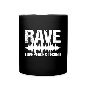 Rave Love Peace Techno Musique - Mug uni - noir - Devant