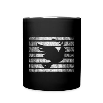 Taube Frieden Friedenstaube - Tasse einfarbig - Schwarz - Vorne