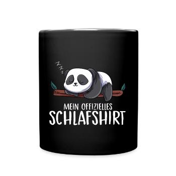 Mein Offizielles Schlafshirt Panda Chill Schlafen - Tasse einfarbig - Schwarz - Vorne