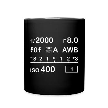 Digital Camera Settings - Full Colour Mug - black - Front