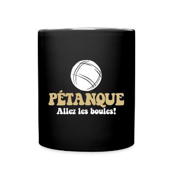 3 Boulekugeln für Bouler Boulekugel Petanque Boule - Tasse einfarbig - Schwarz - Vorne