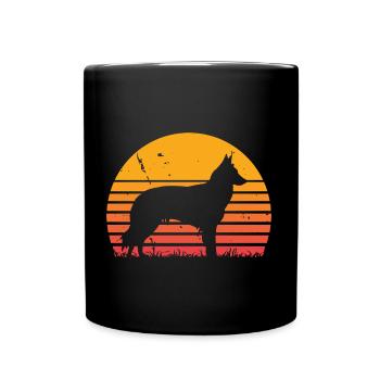 Belgian Groenendael Sunrise Vintage - Full Colour Mug - black - Front