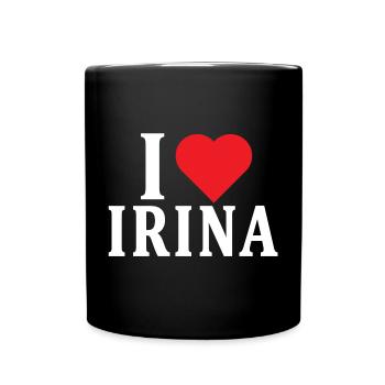 t-shirt J’aime Irina idée cadeau t-shirt - Mug uni - noir - Devant