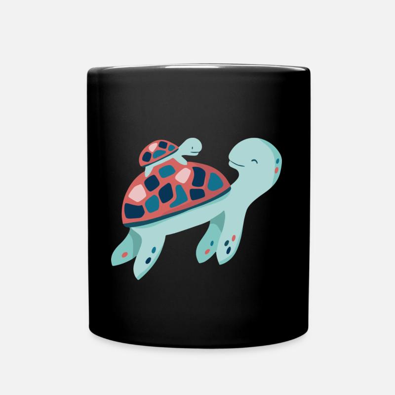 Schildkröte - Tasse einfarbig - Schwarz