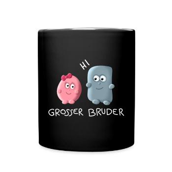 Grosser Bruder - Tasse einfarbig - Schwarz - Vorne
