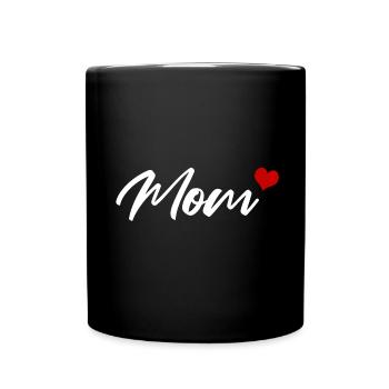 Mom Heart Family Mother - Full Colour Mug - black - Front
