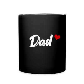 Dad Herz Papa Vater - Tasse einfarbig - Schwarz - Vorne