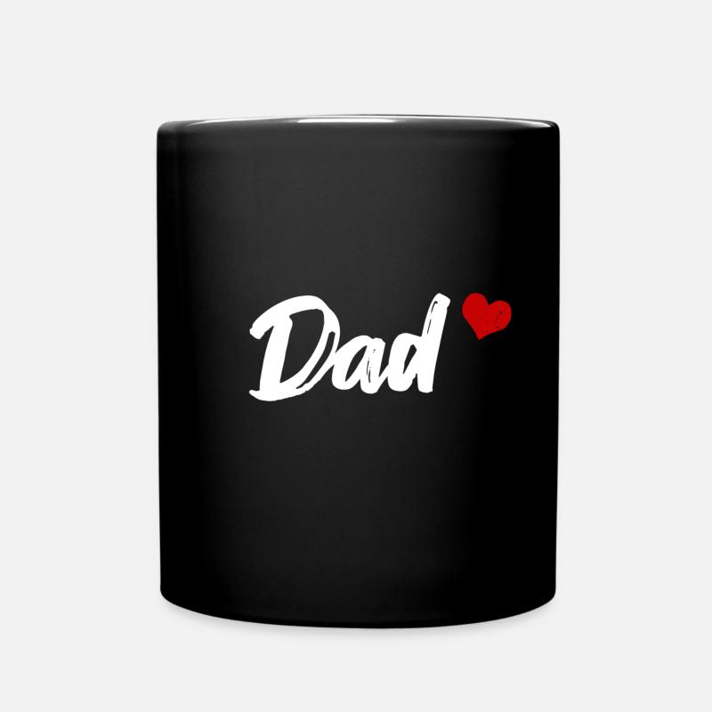 Dad Herz Papa Vater - Tasse einfarbig - Schwarz