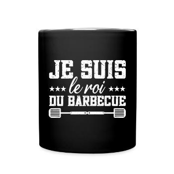 Roi du Barbecue - Cadeau Anniversaire Papa Humour - Mug uni - noir - Devant