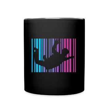 Fallschirm Retro Fallschirmspringer Skydiver - Tasse einfarbig - Schwarz - Vorne
