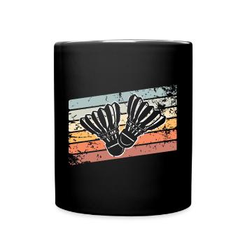 Badminton Retro Vintage - Tasse einfarbig - Schwarz - Vorne