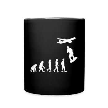 Skysurfing Skydiving Skydiver Evolution - Full Colour Mug - black - Front