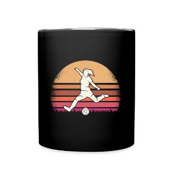 Fußballer Fußballspieler Frauen Fußball - Tasse einfarbig - Schwarz - Vorne