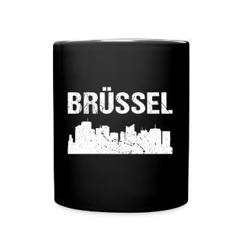 Brüssel Skyline - Tasse einfarbig - Schwarz - Vorne