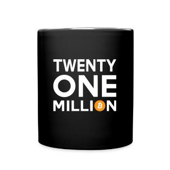 Bitcoin Twenty One Million - Tasse einfarbig - Schwarz - Vorne