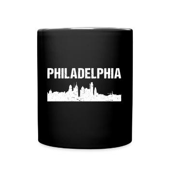Philadelphia City Skyline - Tasse einfarbig - Schwarz - Vorne