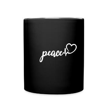 peace heartbeat peace love peace - Full Colour Mug - black - Front