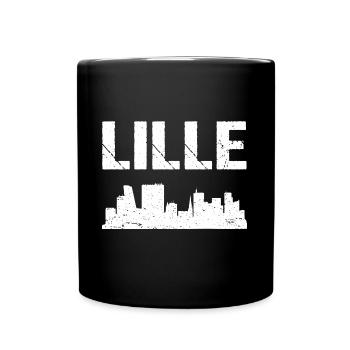 Lille Skyline Frankreich Stadt Lille - Tasse einfarbig - Schwarz - Vorne