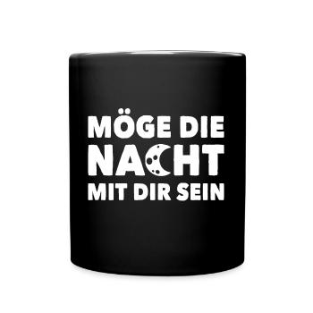 Möge die Nacht mit dir sein Nachtleben - Tasse einfarbig - Schwarz - Vorne