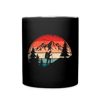 Adventure Hiking Outdoor Backpacking Hiker - Full Colour Mug - black - Front