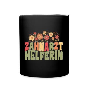 Zahnarzthelferin Zahnmedizinische Fachangestellte - Tasse einfarbig - Schwarz - Vorne