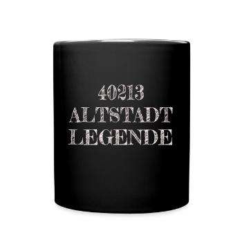 40213 Altstadt Legende, Party ,Theke, Düsseldorf - Tasse einfarbig - Schwarz - Vorne