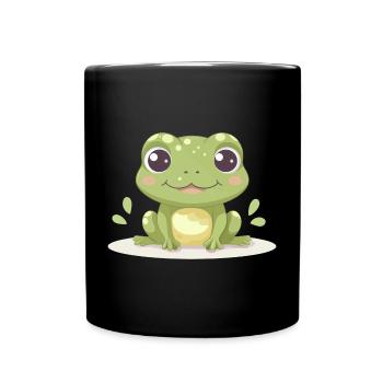 Cute Frog – Funny Animal Motif for Frog Fans - Full Colour Mug - black - Front
