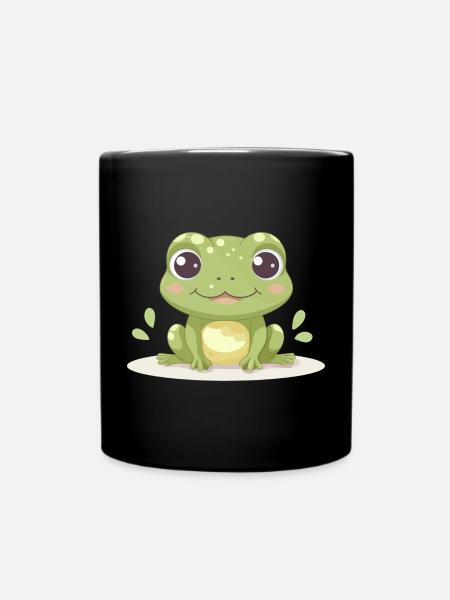 Süßer Frosch – Lustiges Tiermotiv für Froschfans - Tasse einfarbig - Schwarz