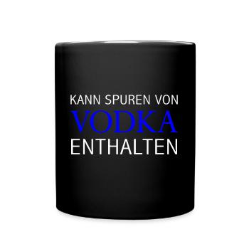 Kann Spuren Von Vodka Enthalten Schnaps Vodka - Tasse einfarbig - Schwarz - Vorne